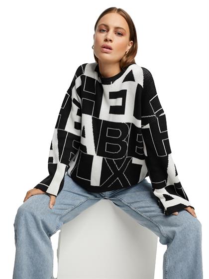 Alix LADIES KNITTED BLACK WHITE PULLOVER