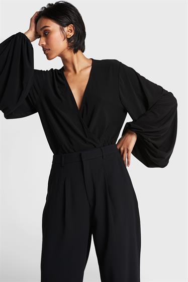 Alix LADIES KNITTED SOLID BODY WITH BALLOON SLEEVES
