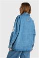 Alix LADIES WOVEN EMBELLISHED DENIM BLOUSE