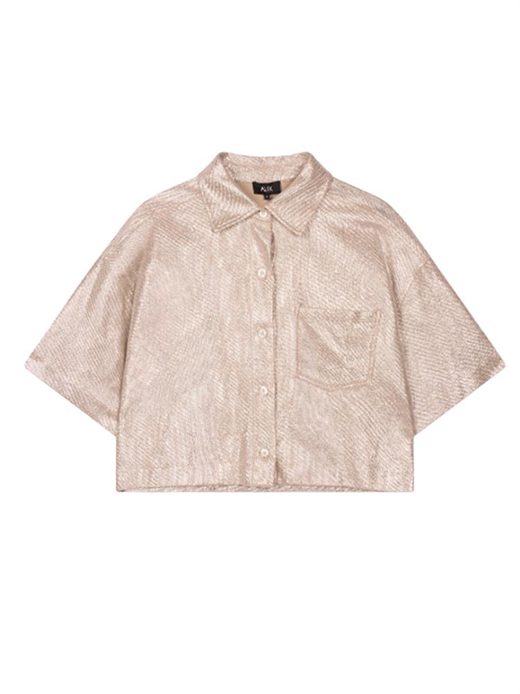 Alix LADIES WOVEN FOIL CROPPED BLOUSE