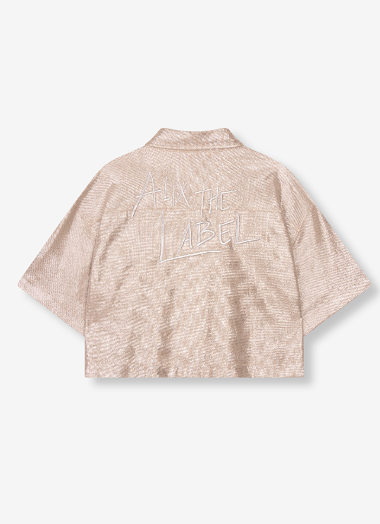 Alix LADIES WOVEN FOIL CROPPED BLOUSE