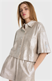 Alix LADIES WOVEN FOIL CROPPED BLOUSE