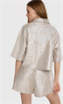 Alix LADIES WOVEN FOIL CROPPED BLOUSE