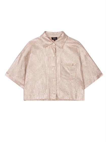 Alix LADIES WOVEN FOIL CROPPED BLOUSE