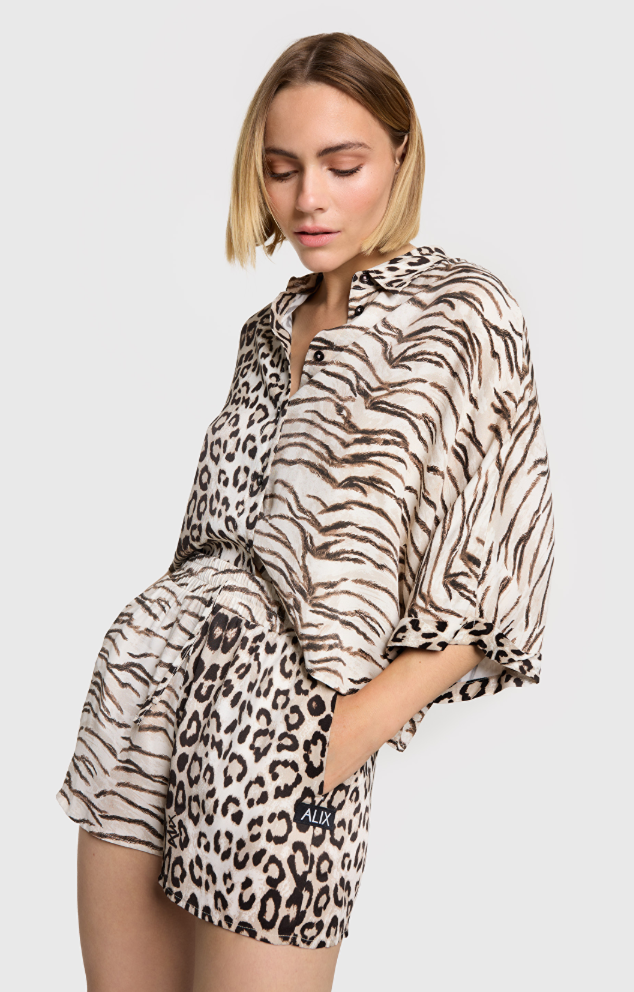 Alix LADIES WOVEN MIX BLOUSE