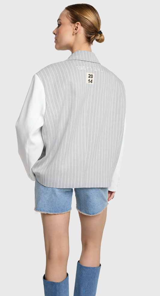 Alix LADIES WOVEN PINSTRIPE CROPPED BLAZER