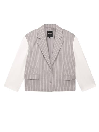 Alix LADIES WOVEN PINSTRIPE CROPPED BLAZER
