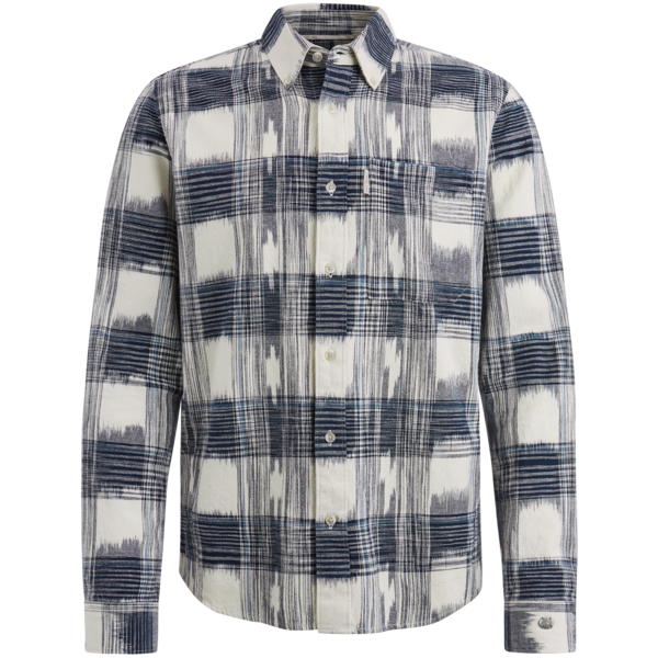 Cast Iron Long Sleeve Shirt Check with Ikat