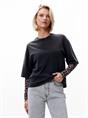 Catwalk Junkie Loose fit Tshirt with leopard mesh sleeves