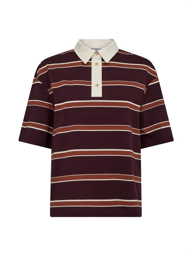 Co'Couture AUGUSTACC STRIPE POLO TEE
