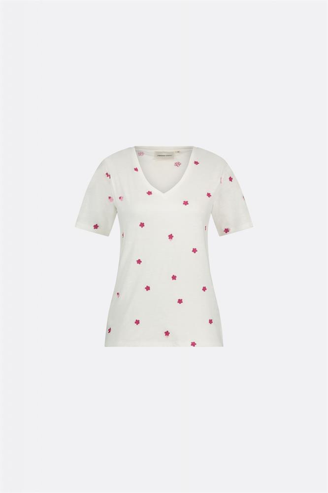 Fabienne Chapot Phill V-neck Pink Flower T-shirt