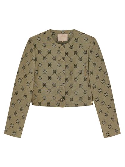 Josh V REMI cropped blazer with logo print