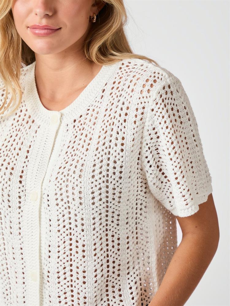 NEO NOIR ELLEN CROCHET KNIT CARDIGAN
