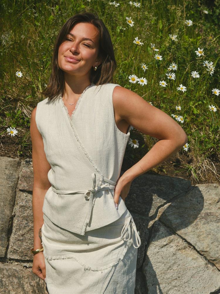 NEO NOIR FILORA RAMIE WRAP WAISTCOAT