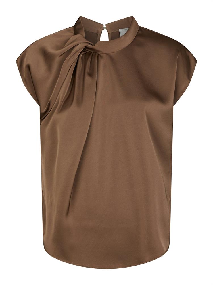 NEO NOIR FLEUR DRAPY SATIN BLOUSE