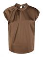NEO NOIR FLEUR DRAPY SATIN BLOUSE