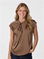 NEO NOIR FLEUR DRAPY SATIN BLOUSE