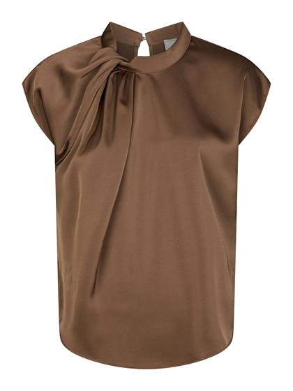 NEO NOIR FLEUR DRAPY SATIN BLOUSE