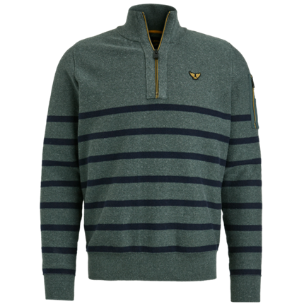 PME Legend Half zip collar cotton rib knit