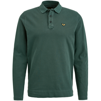 PME Legend Long sleeve polo pique garment dye