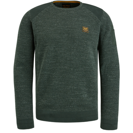 PME Legend R-neck cotton rib melee knit
