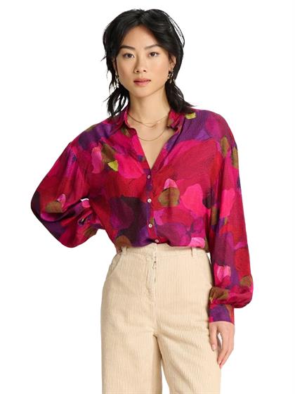 Pom Amsterdam BLOUSE BRUSHWORK FIERY PINK