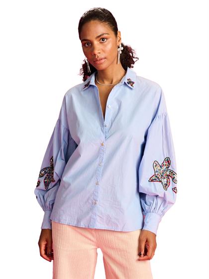 Pom Amsterdam BLOUSE MAXIME ICE BLUE