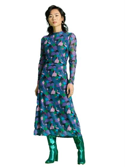 Pom Amsterdam DRESS BRUSHWORK LILAC SLIM