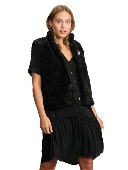 Pom Amsterdam GILET - Teddy Love Black