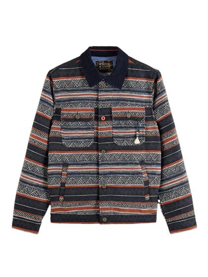 Scotch & Soda Cotton-blend jacquard trucker jacke
