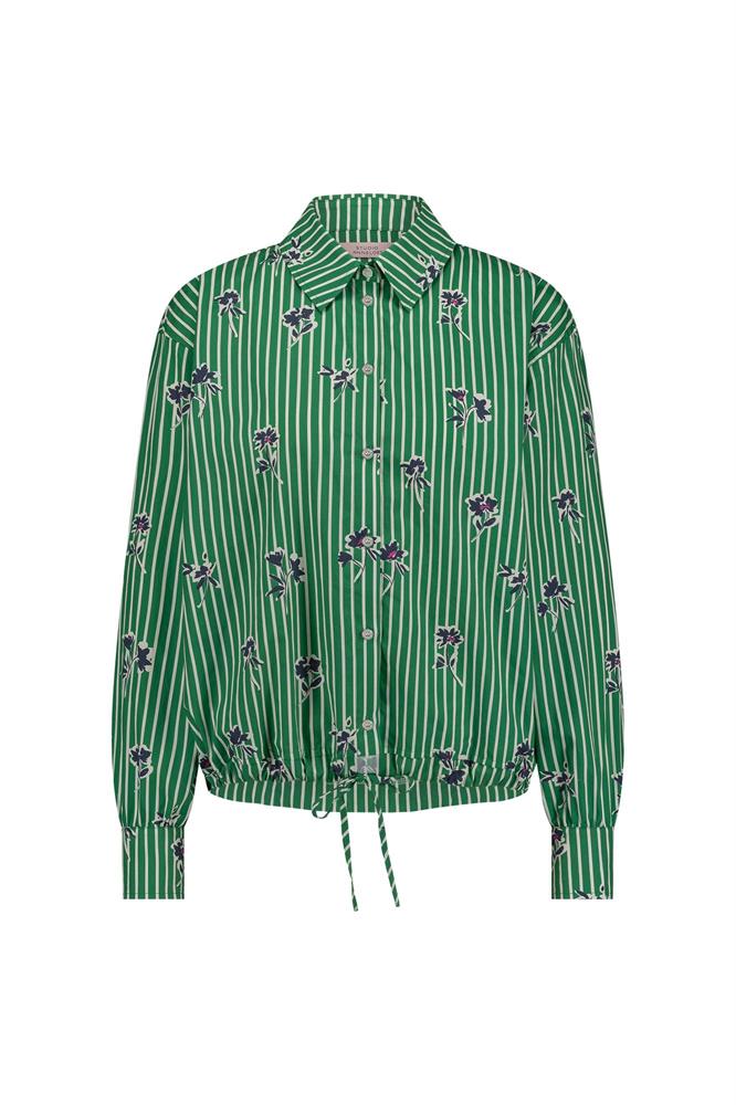 Studio Anneloes Dio poplin flower stripe blouse