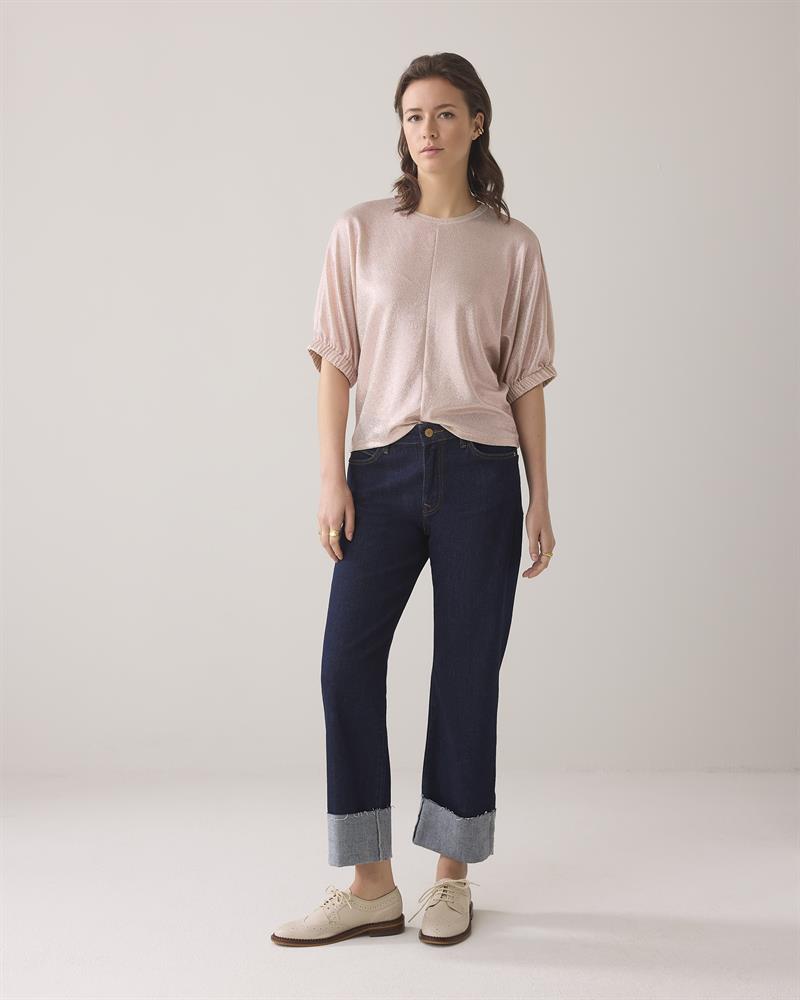 SUMMUM Badwing Boxy Top Metallic Sweat Fluid