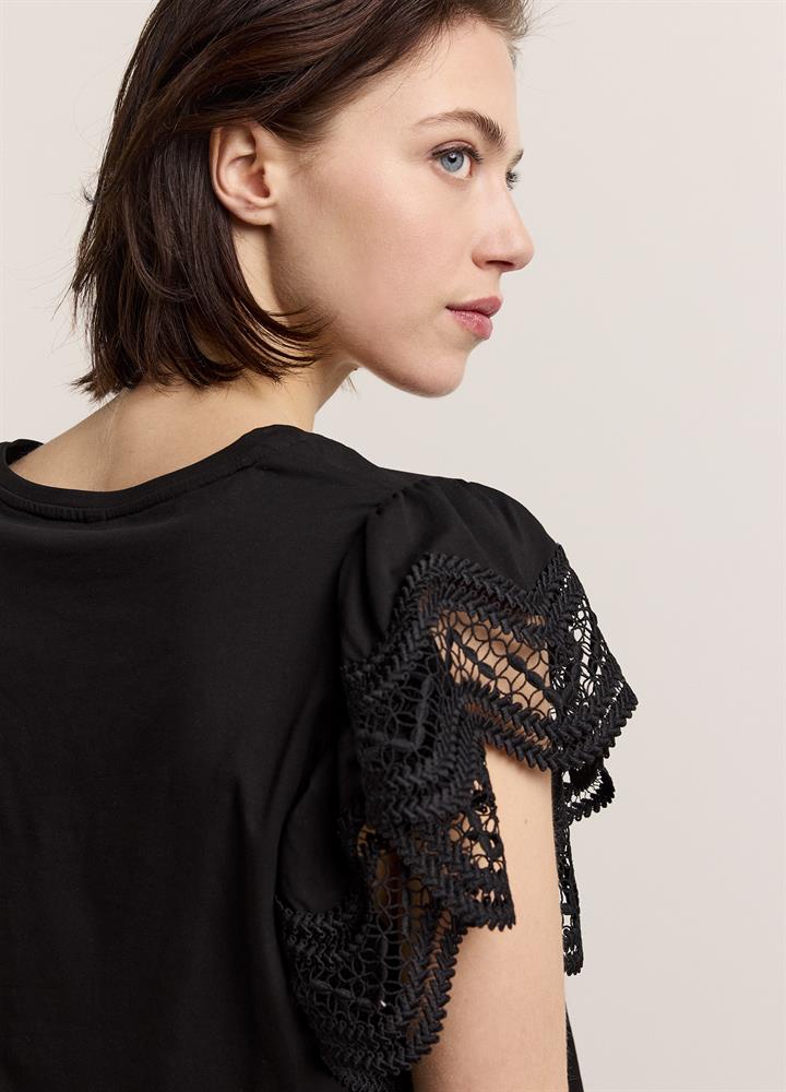 SUMMUM Jersey Top Tee With Lace