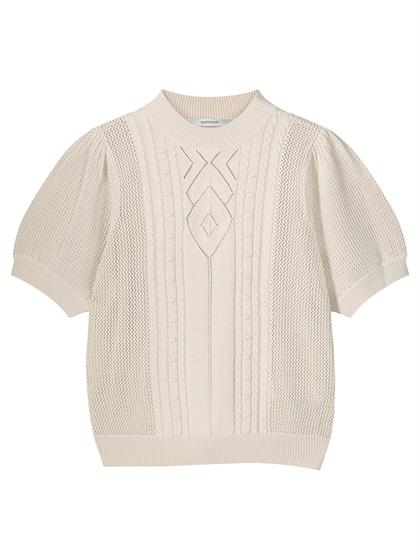 SUMMUM Short sleeve ajour sweater viscose polyamide knit