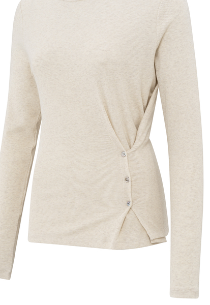 Yaya Beige top with button details