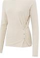 Yaya Beige top with button details
