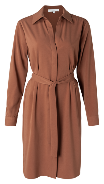 Yaya Belted button up midi dress