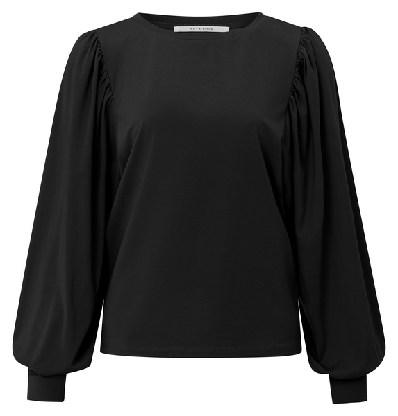 Yaya Boatneck top with puff sleeve