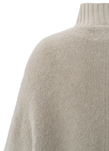 Yaya Boucle cardigan with rib detai