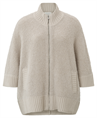 Yaya Boucle cardigan with rib detai