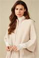 Yaya Boucle cardigan with rib detai