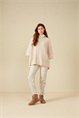 Yaya Boucle cardigan with rib detai