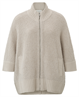 Yaya Boucle cardigan with rib detai