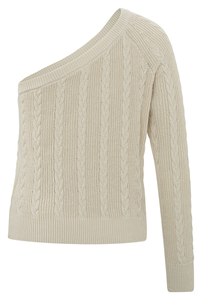 Yaya Cable sweater with one sleeve