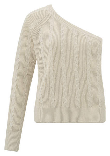 Yaya Cable sweater with one sleeve