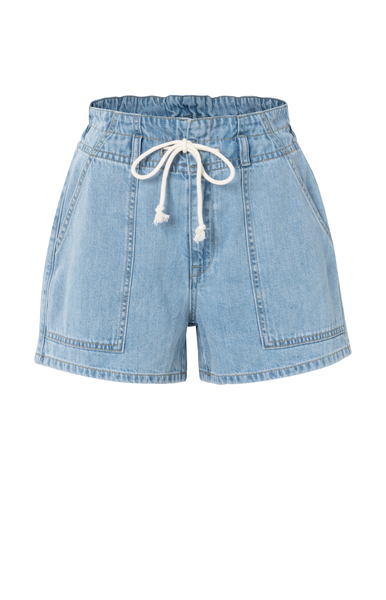 Yaya Denim short met strikkoord
