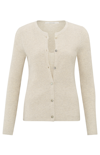 Yaya Faux layered ribbed cardigan