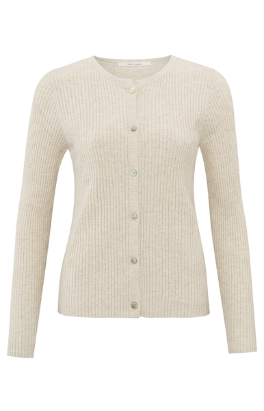 Yaya Faux layered ribbed cardigan
