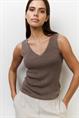 Yaya Fijngebreide rib tanktop