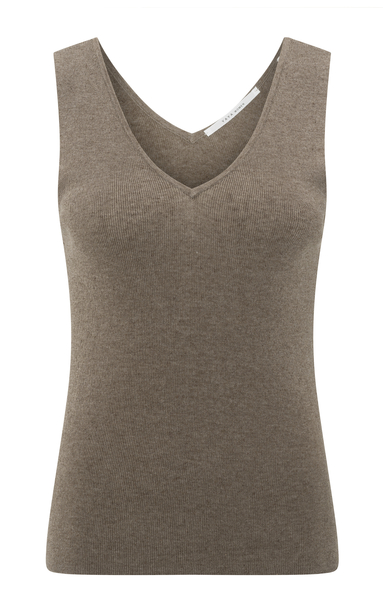 Yaya Fijngebreide rib tanktop